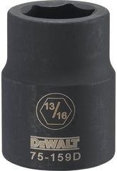 DeWALT DWMT75159OSP Impact Socket, 13/16 in Socket, 3/4 in Drive, 6-Point, CR-440 Steel, Black Oxide